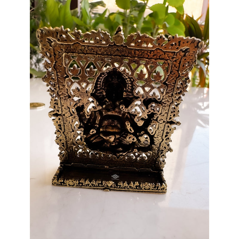 Pure Brass Miniature Ganesha Idol in Frame - 7.37 cm