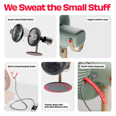 All-day Wireless Rechargeable Table Fan with Mood Light and Magnetic Remote | LĪT [v3]