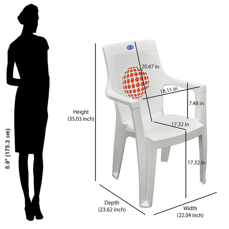 Nilkamal Globe 3D Plastic Arm Chair