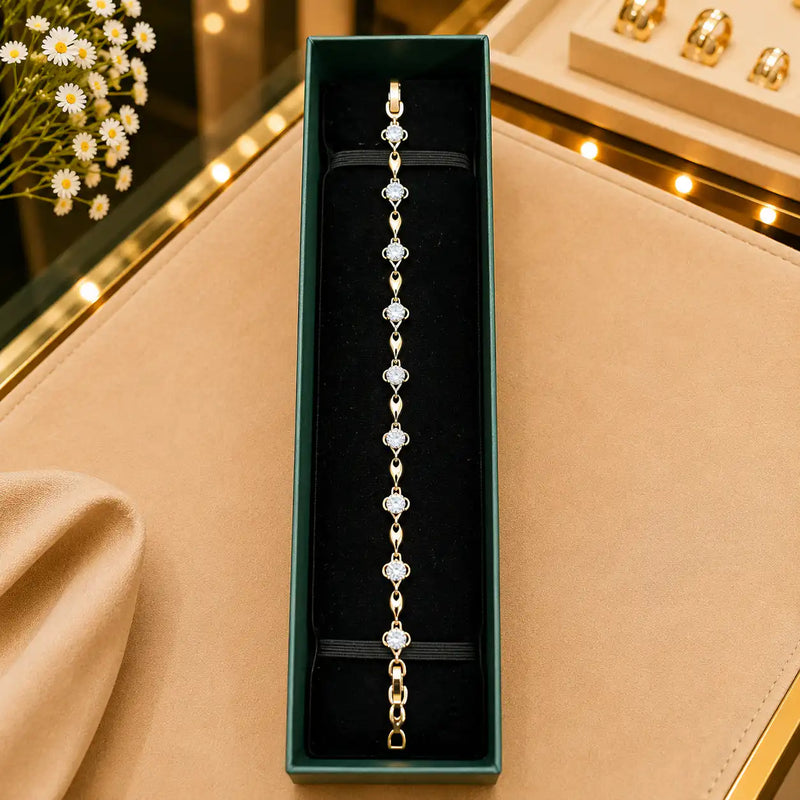 White CZ Tennis Bracelet for Women | Heart, Pear & Round Cut Stones