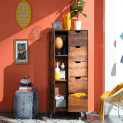 Bangalore Solid Sheesham Wood Tall Storage Cabinet