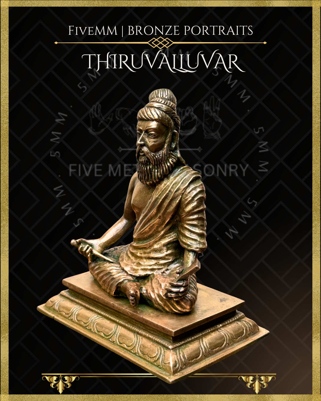 Thiruvalluvar- Tamil Poet and Sage Panchaloha Bronze Icon - 5"