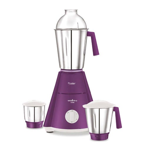 Prestige Nakshatra V2 Mixer Grinder 550W With 3 Stainless Steel Jars