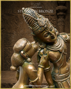Rama and Hanuman in Sita Sandesa | Panchaloha Bronze Icon - 10" | Stories in Bronze Collection | Made to Order