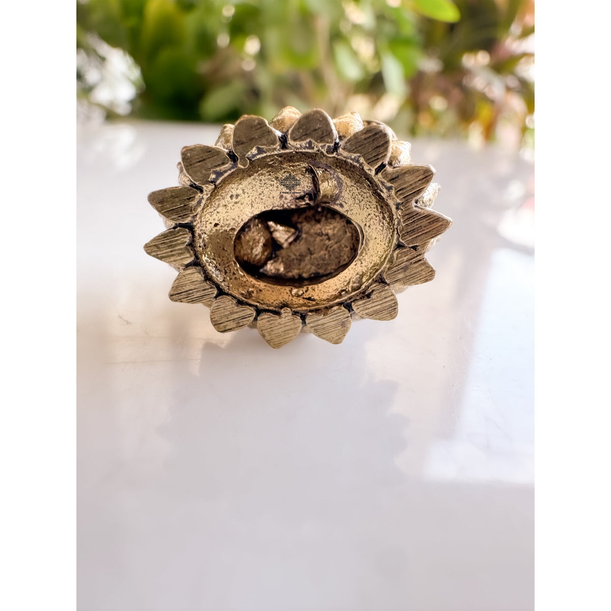 Pure Brass Miniature Ganesh Ji Murti Sitting On Lotus - 3.18 cm