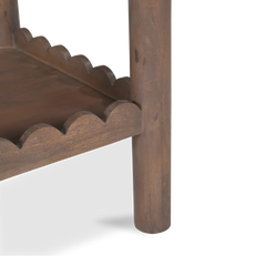 Indiana Scalloped Edge Solid Wood Accent Table – Modern Side Table
