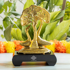 Brass Finish Swan Pair Showpiece – 22 cm Décor Gift