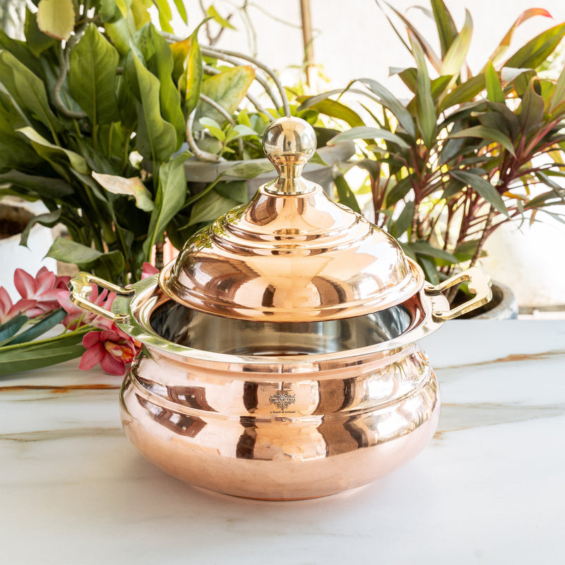 Steel Copper Hammered Design Chafing Dish