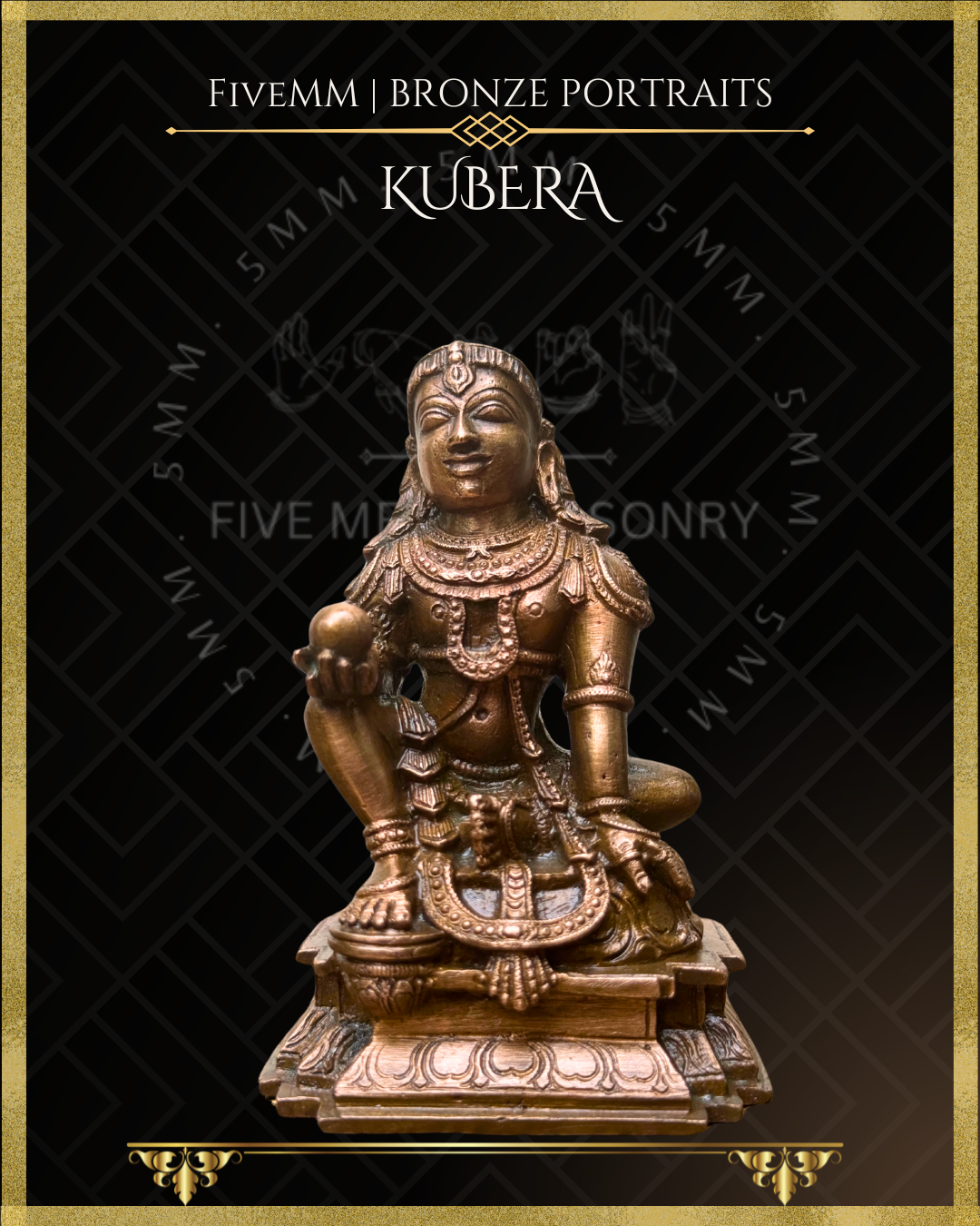 Kubera Panchaloha Bronze Icon - 4"