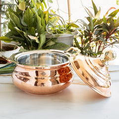 Steel Copper Hammered Design Chafing Dish