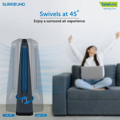 Surround Grey | Tower Fan | Knob Control | Bladeless Turbo ThrowTM (BLTT) Technology