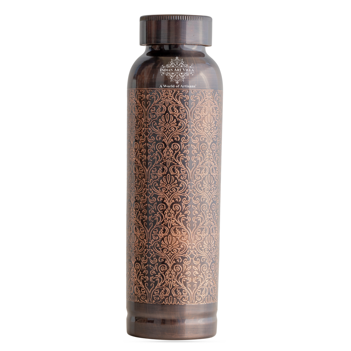 Pure Copper Bottle with Antique Embossed Design – 900 ML