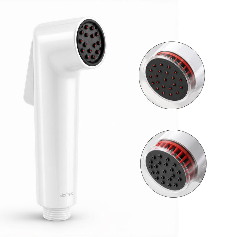 Plantex Self Cleaning Health Faucet for Toilet/ABS Plastic Jet Spray for Bathroom/Hand Gun/ Without Hose Pipe - Pack of 1 (White)-1