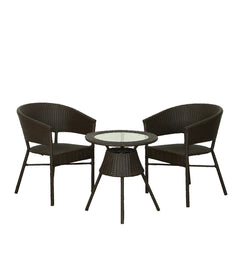 Bud Outdoor Patio Seating Set 2 Chairs and 1 Table Set (Brown)
