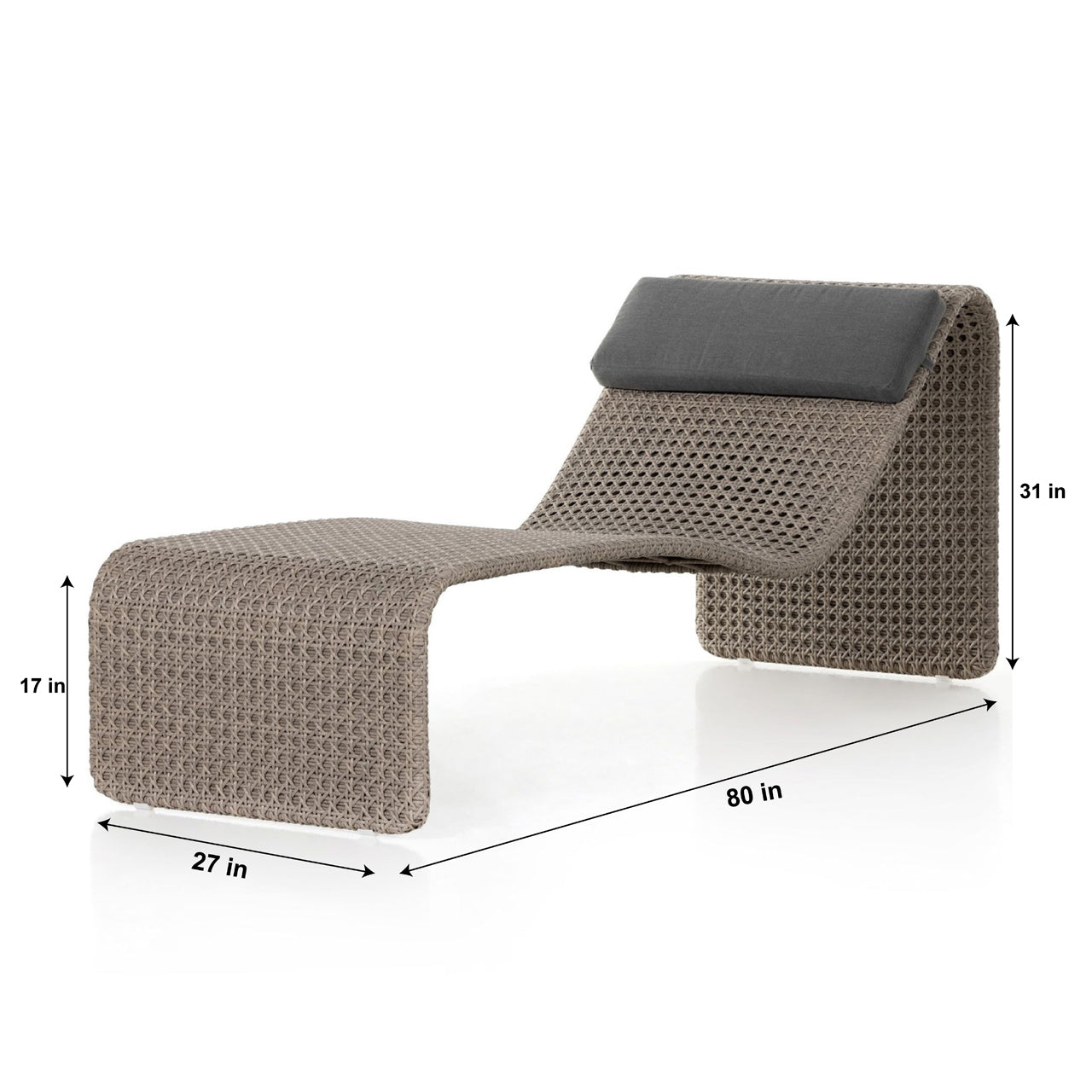 Shergi Outdoor Swimming Poolside Lounger (Brown)