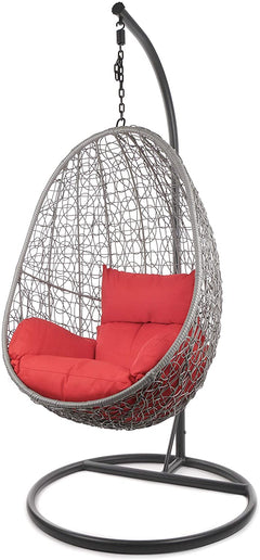 Calabresi Single Seater Hanging Swing With Stand For Balcony , Garden Swing (Dark Grey)