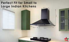 Wonderchef Power Elite Chimney | 60cm |1050 m3/hr| Baffle Filter | 3 Speed Push Button Controls | Powerful Suction | Low
