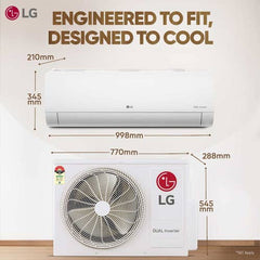 LG 1.5 Ton 5 Star AI DUAL Inverter Split AC | Copper | AI Convertible 6 in 1 | VIRAAT Mode | Faster Cooling | Energy Saving | 4 Way Swing | HD Filter with Anti Virus Protection (USNQ19PNZE3.AMLG, White)