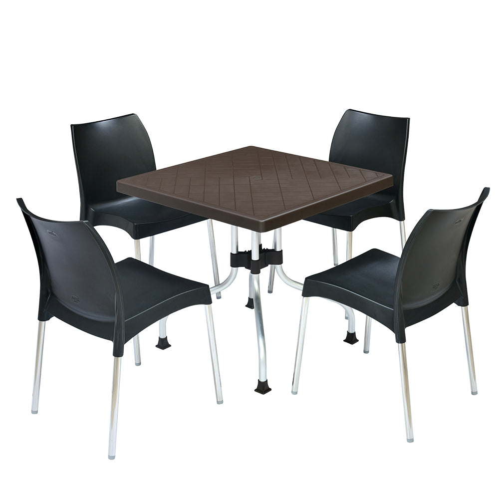 Nilkamal Orchid 1 + 4 Chair Plastic Dining Set