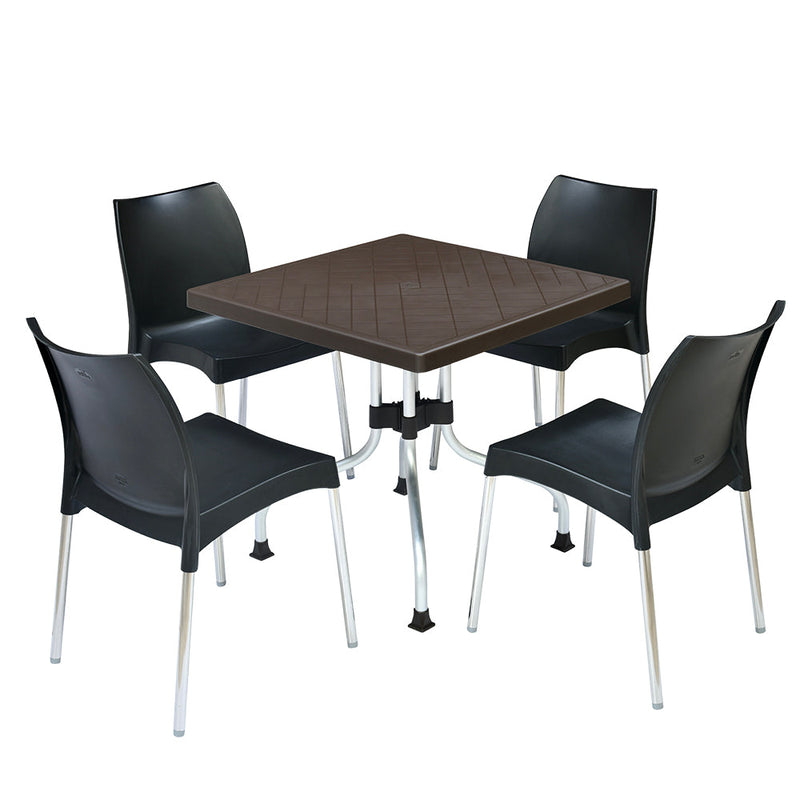 Nilkamal Orchid 1 + 4 Chair Plastic Dining Set