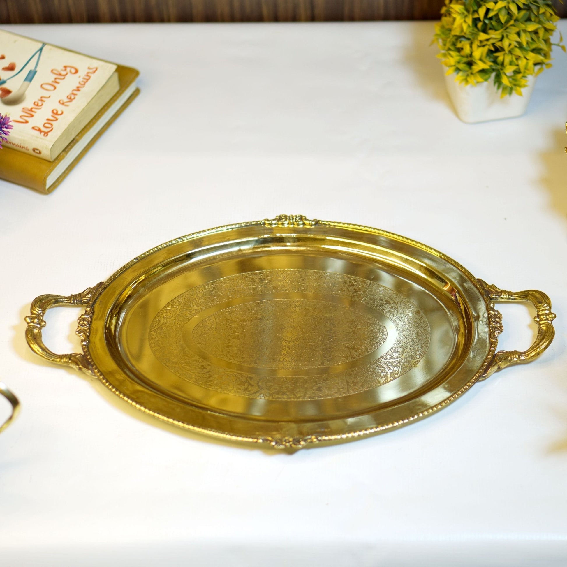 Brass Etched 14Pc Tea Kettle Set