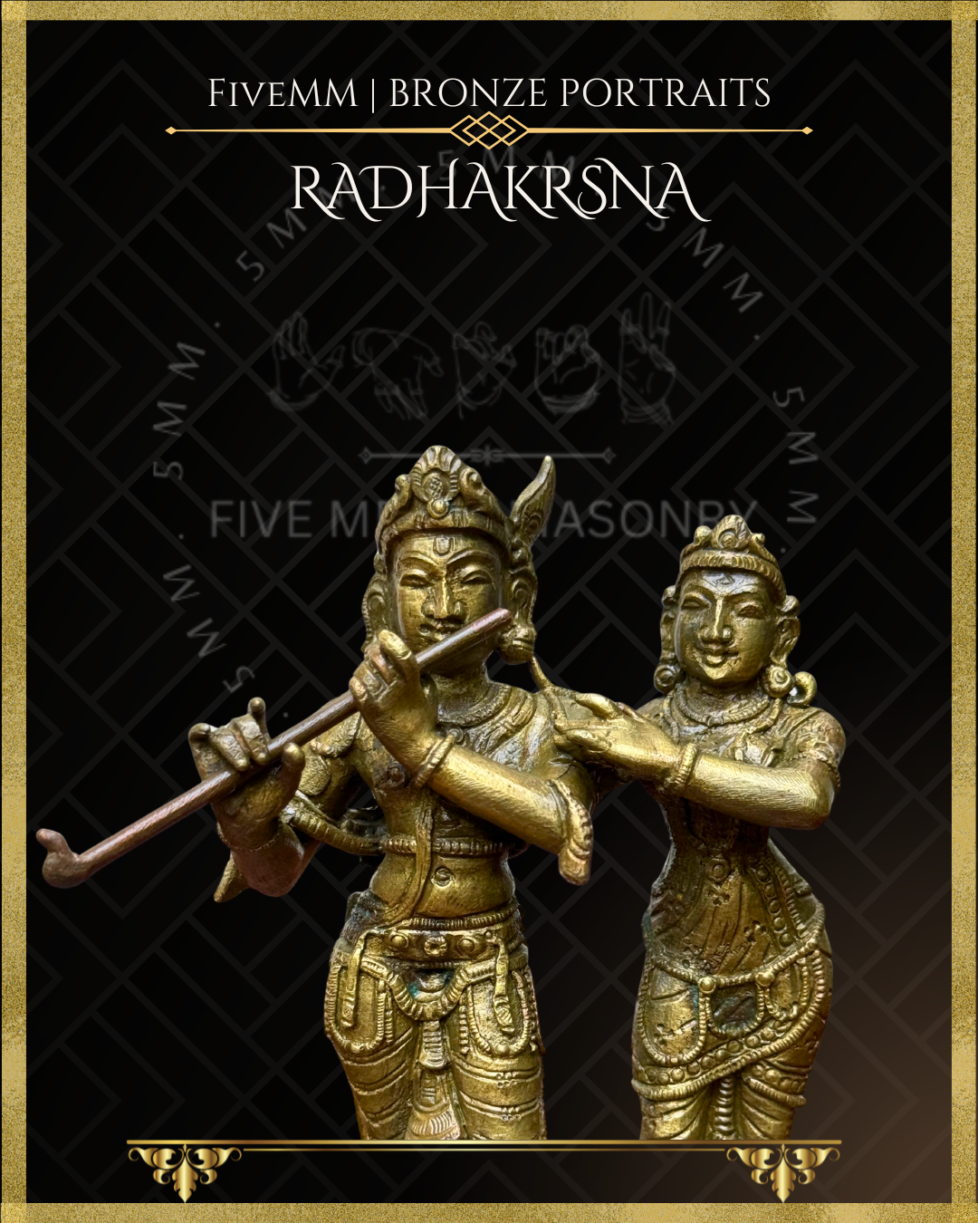 Radha Krishna Panchaloha Bronze Icon - 5.5"