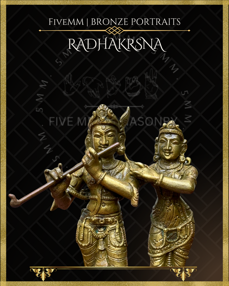 Radha Krishna Panchaloha Bronze Icon - 5.5"