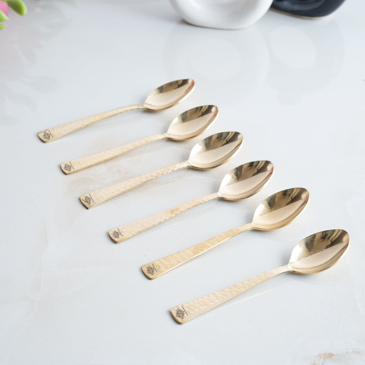 Pure Brass Hammered Design Spoon