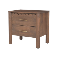 Indiana Scalloped Edge Solid Wood Bedside – Elegant Nightstand