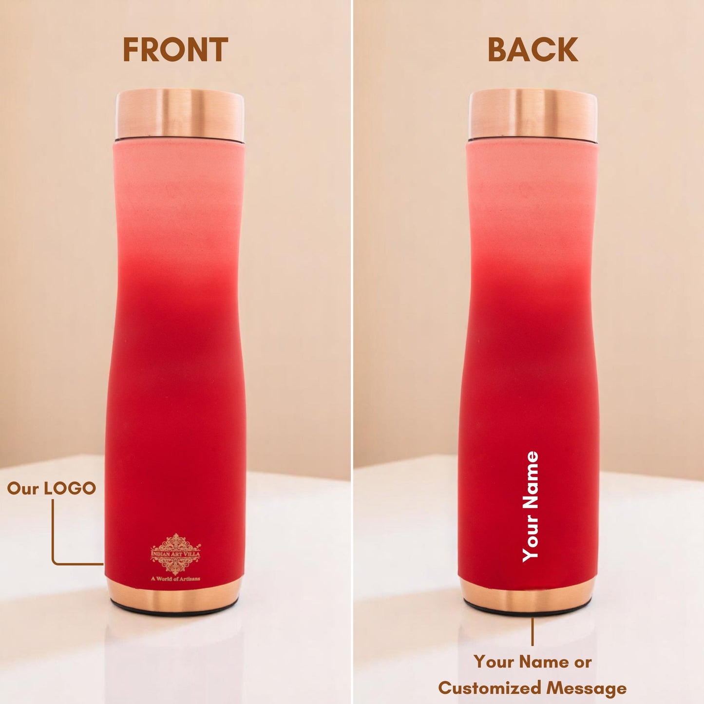 Personalized Copper Ombre Silk Finish Water Bottle