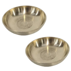 Handmade Pure Brass Rice Plate With Matt Embossed Design, Serveware, Dinnerware