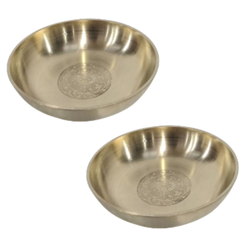 Handmade Pure Brass Rice Plate With Matt Embossed Design, Serveware, Dinnerware