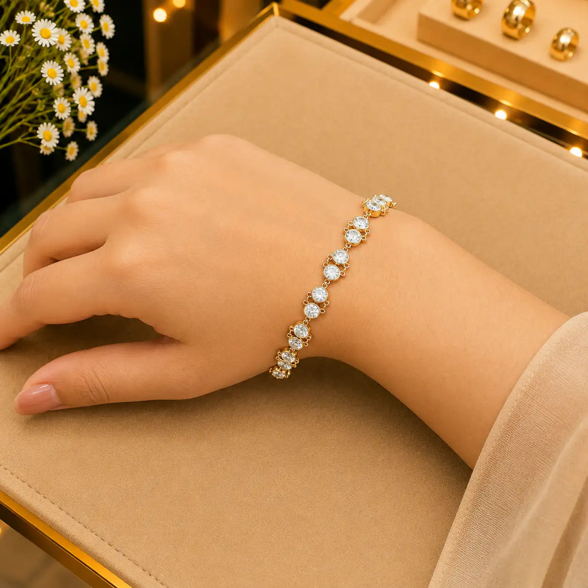 White CZ Tennis Bracelet for Women | Heart, Pear & Round Cut Stones