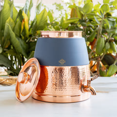 Copper Water Pot with Hammered Design & Silk Finish 7000 ML