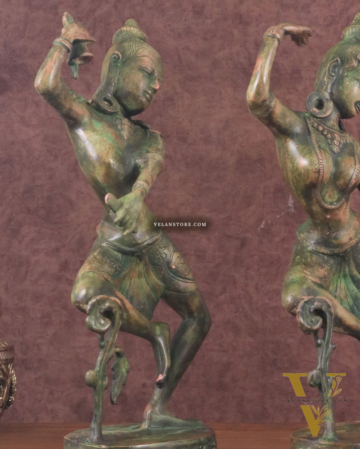 15" Lord Shiva and Parvati Dancing Idols brass idols antique Patina