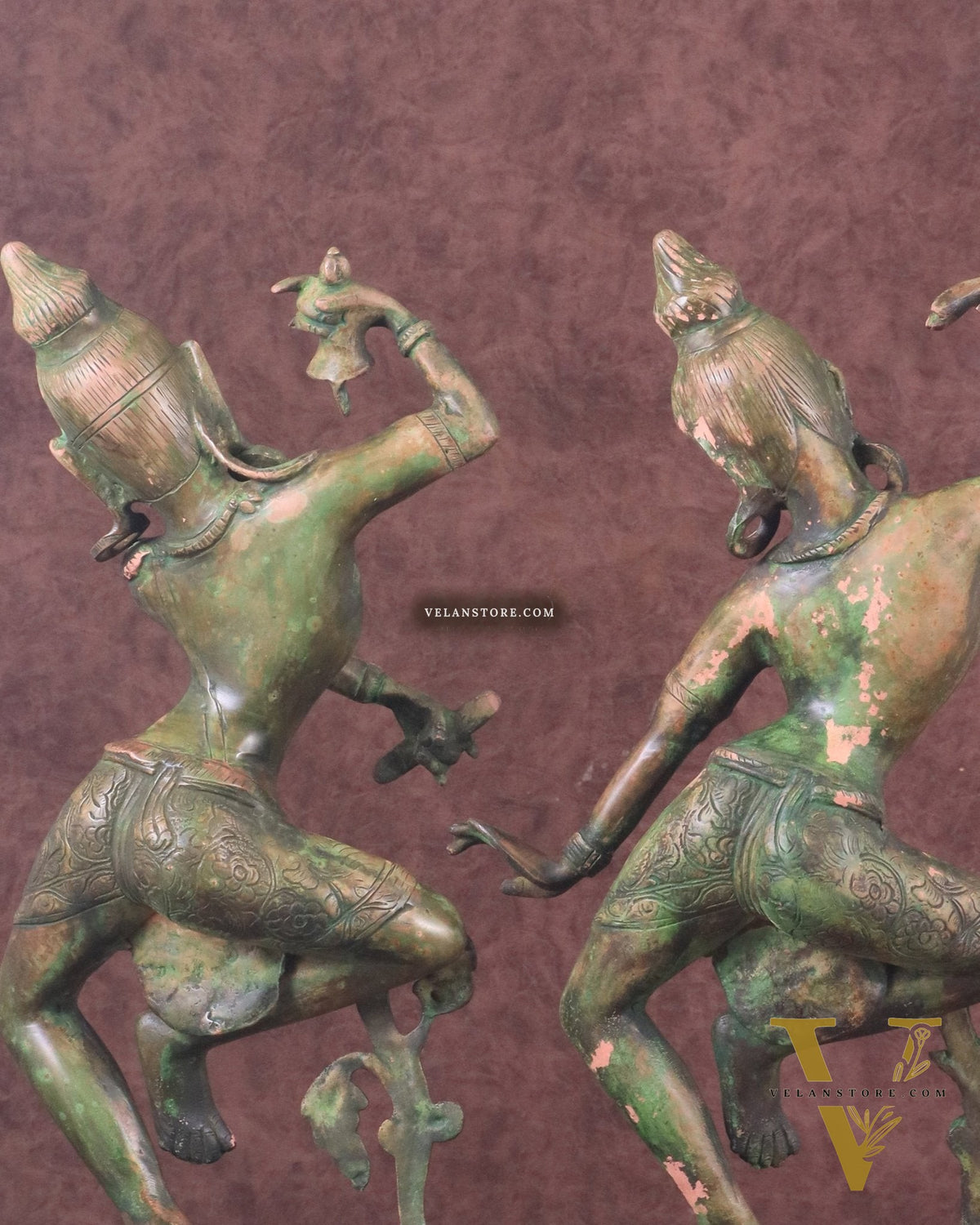 15" Lord Shiva and Parvati Dancing Idols brass idols antique Patina