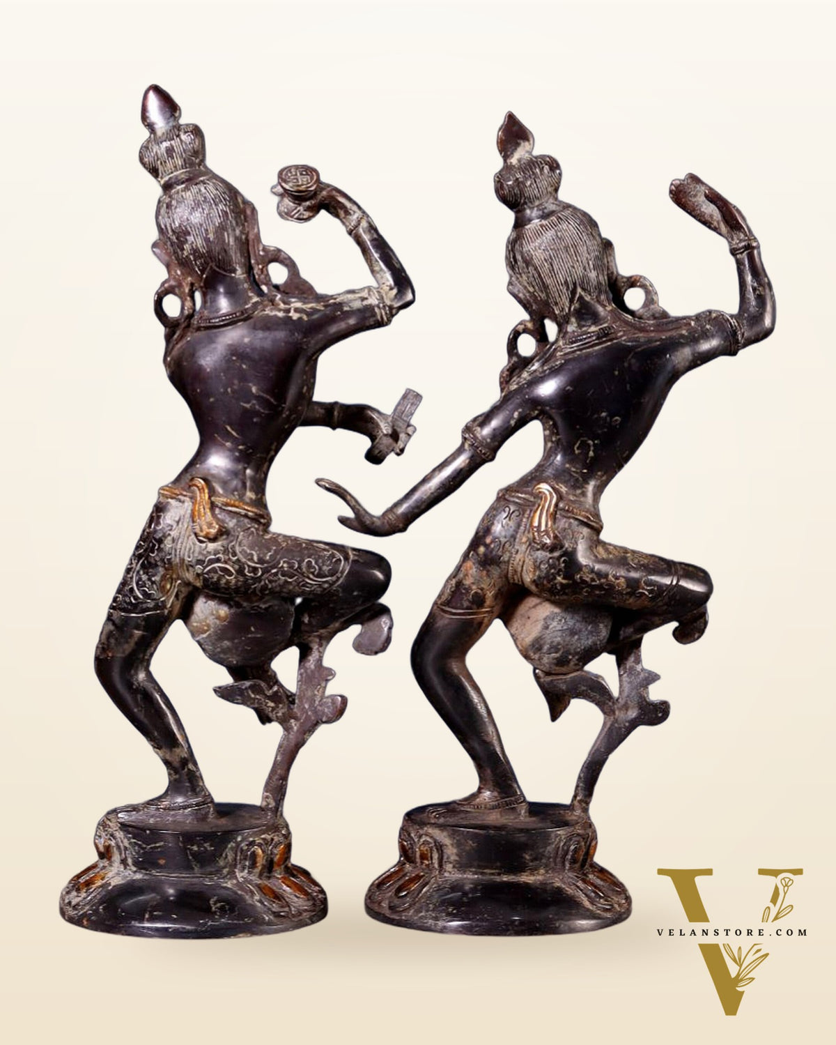 15" Lord Shiva and Parvati Dancing Idols - Pure Brass