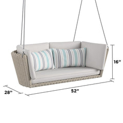 Sebastiano Double Seater Hanging Swing Without Stand For Balcony , Garden Swing (Cream)