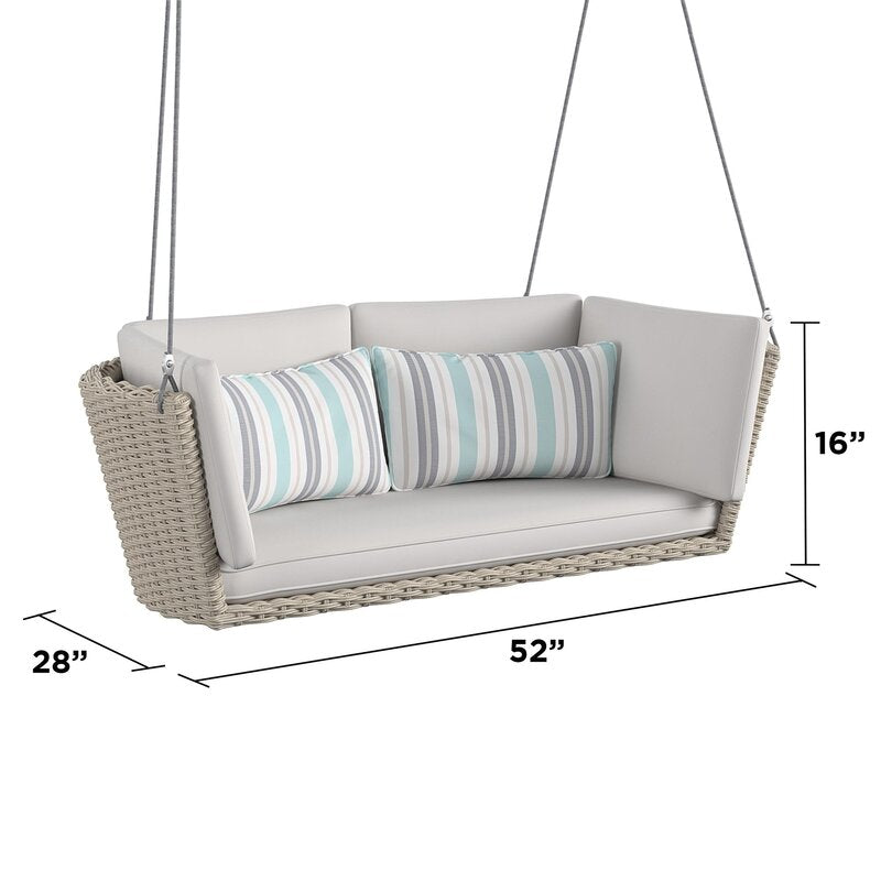 Sebastiano Double Seater Hanging Swing Without Stand For Balcony , Garden Swing (Cream)