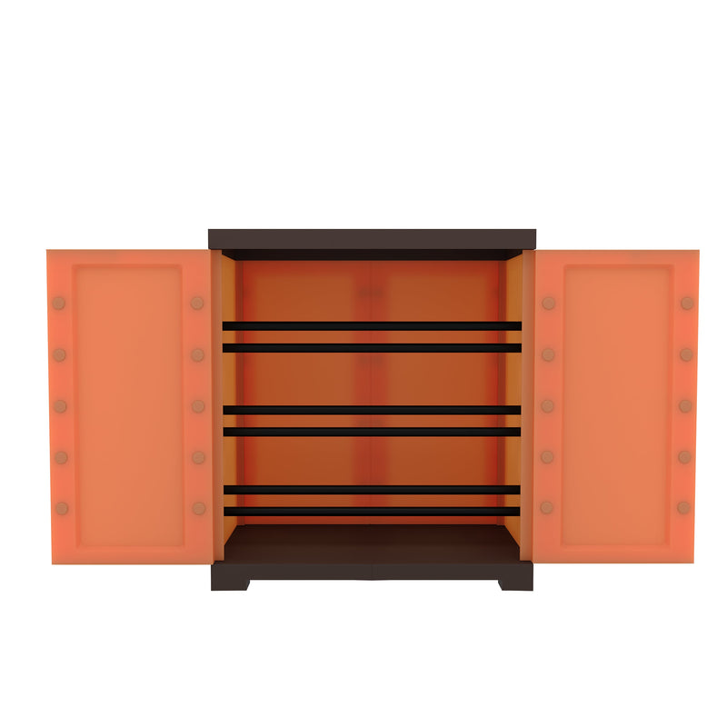 Nilkamal Freedom Mini Shoe Cabinet 09 (Rust and Weathered Brown)