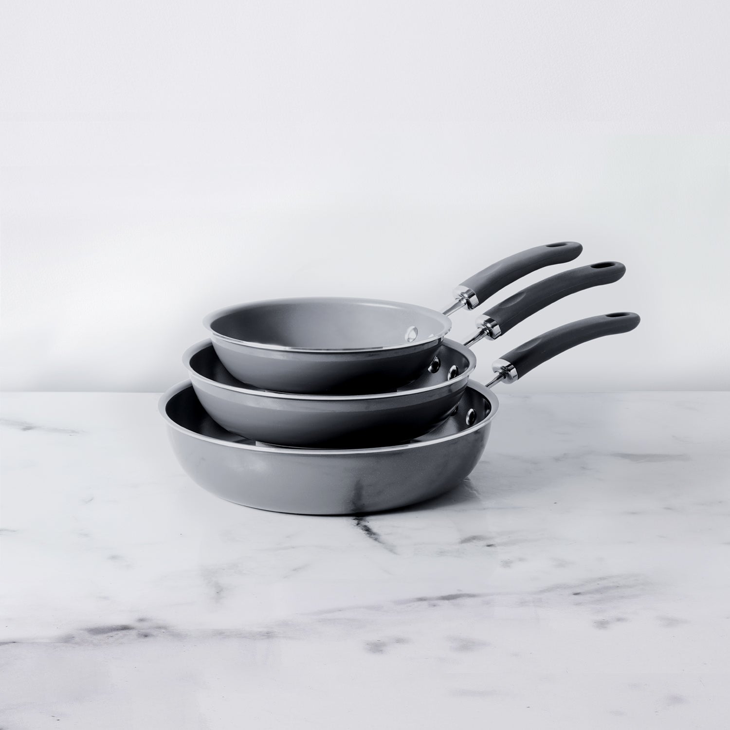 Meyer Anzen Ceramic Coated Cookware 3 piece Set -20cm frypan +24cm frypan+ 28cm frypan
