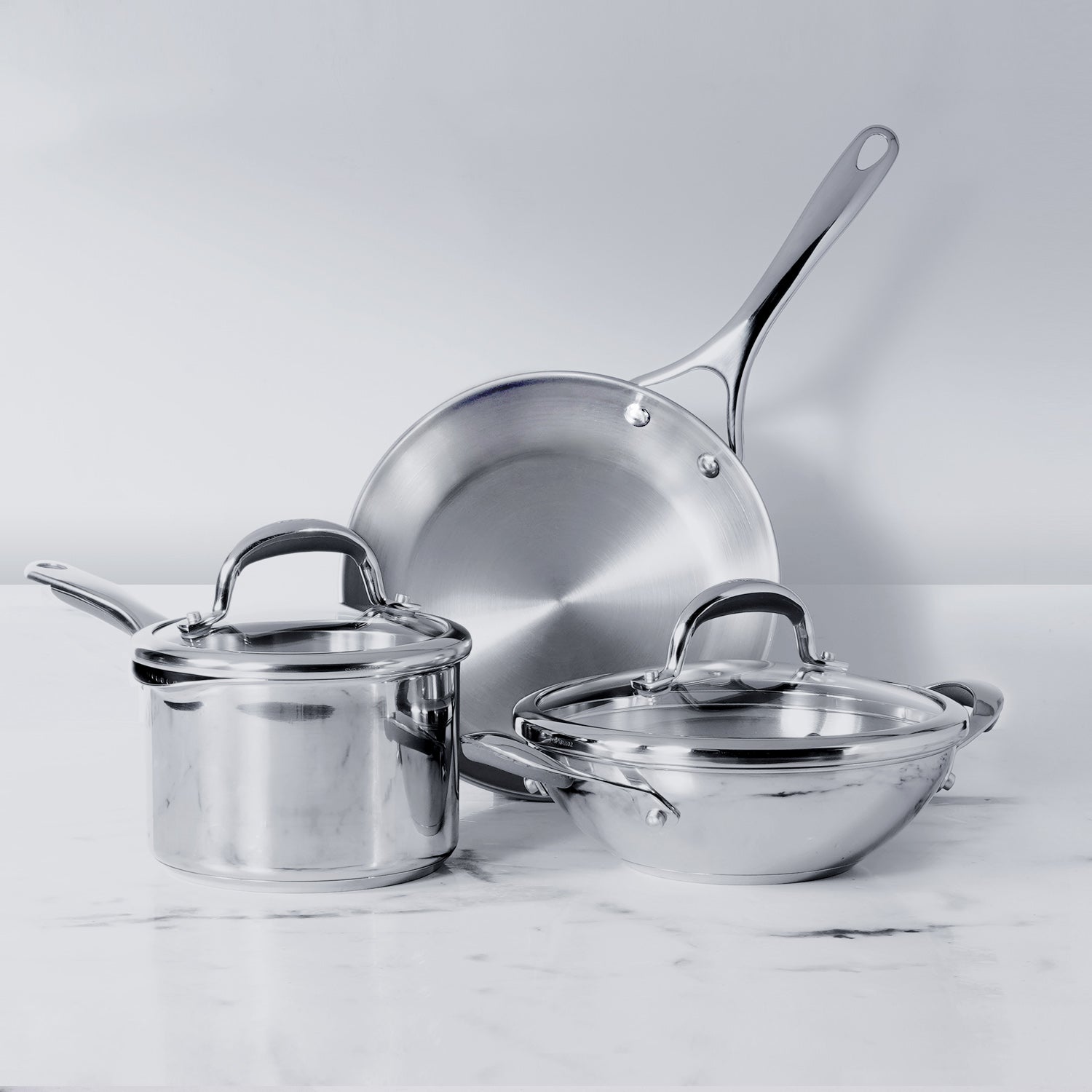 Meyer Select Stainless Steel 5-Piece Cookware Set (Gas and Induction Compatible)