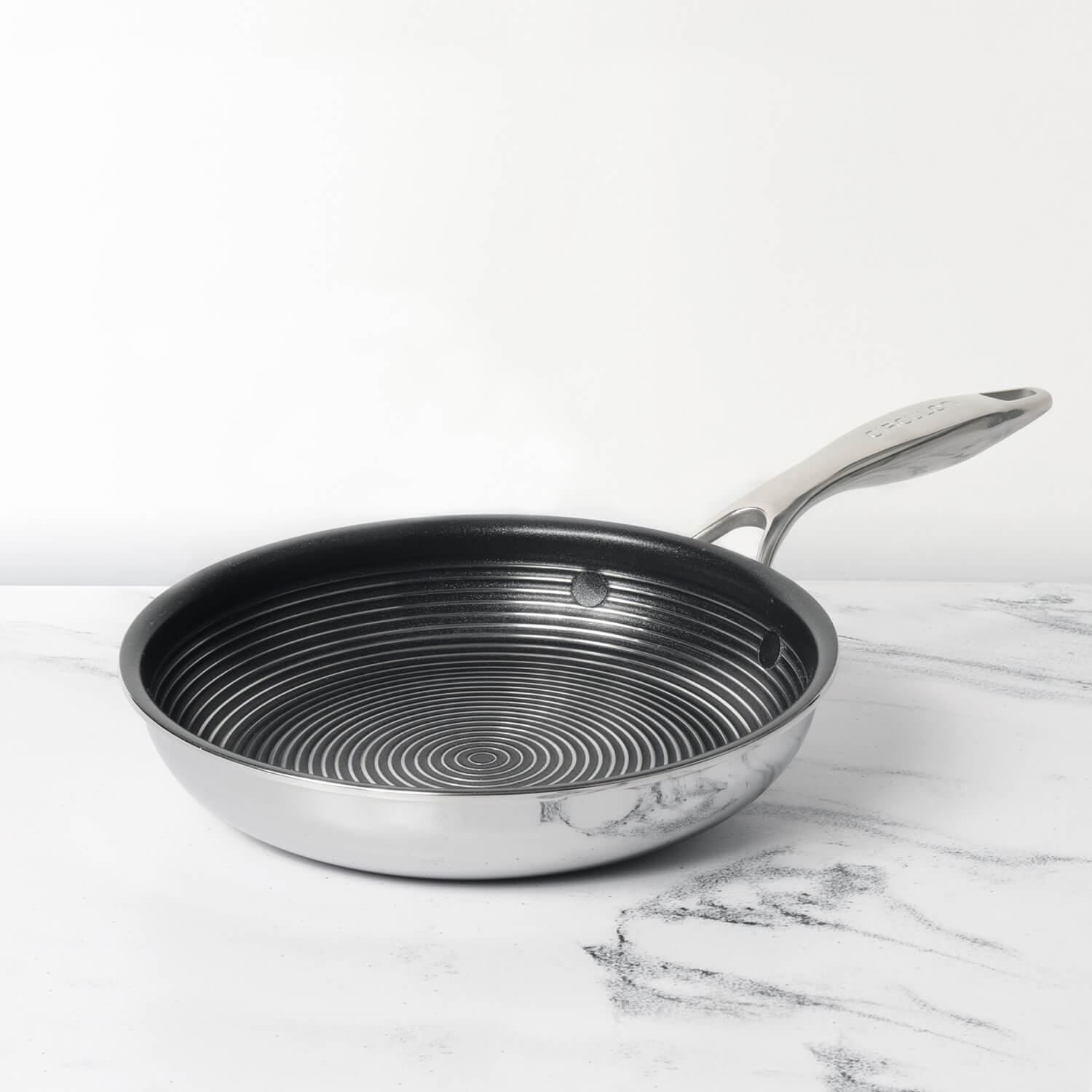 Circulon Clad Stainless Steel Frying Pan / Skillet with Hybrid SteelShield and Nonstick Technology, 25cm ,Silver
