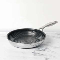 Circulon Clad Stainless Steel Frying Pan / Skillet with Hybrid SteelShield and Nonstick Technology, 25cm ,Silver