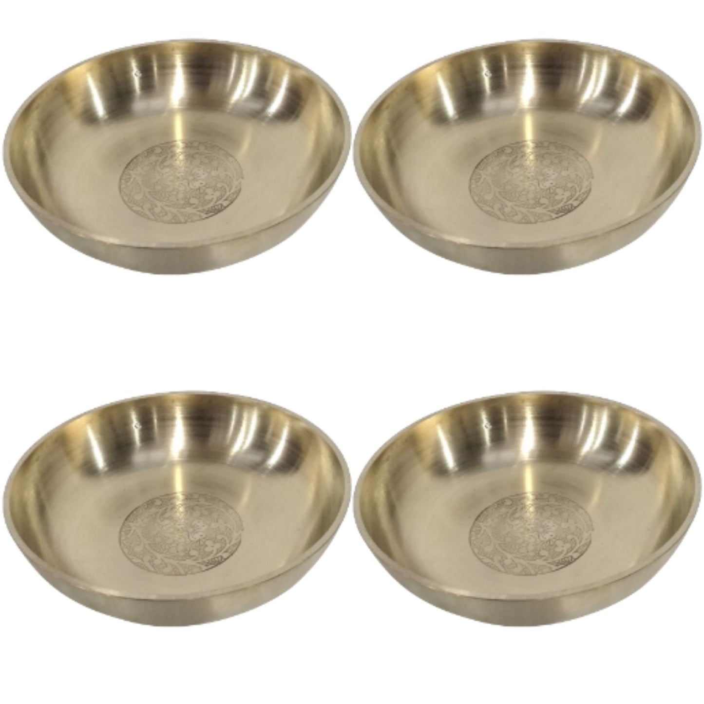 Handmade Pure Brass Rice Plate With Matt Embossed Design, Serveware, Dinnerware