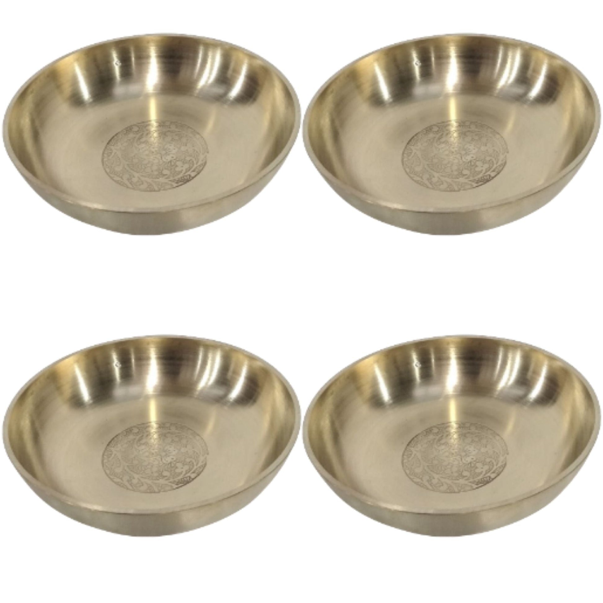Handmade Pure Brass Rice Plate With Matt Embossed Design, Serveware, Dinnerware