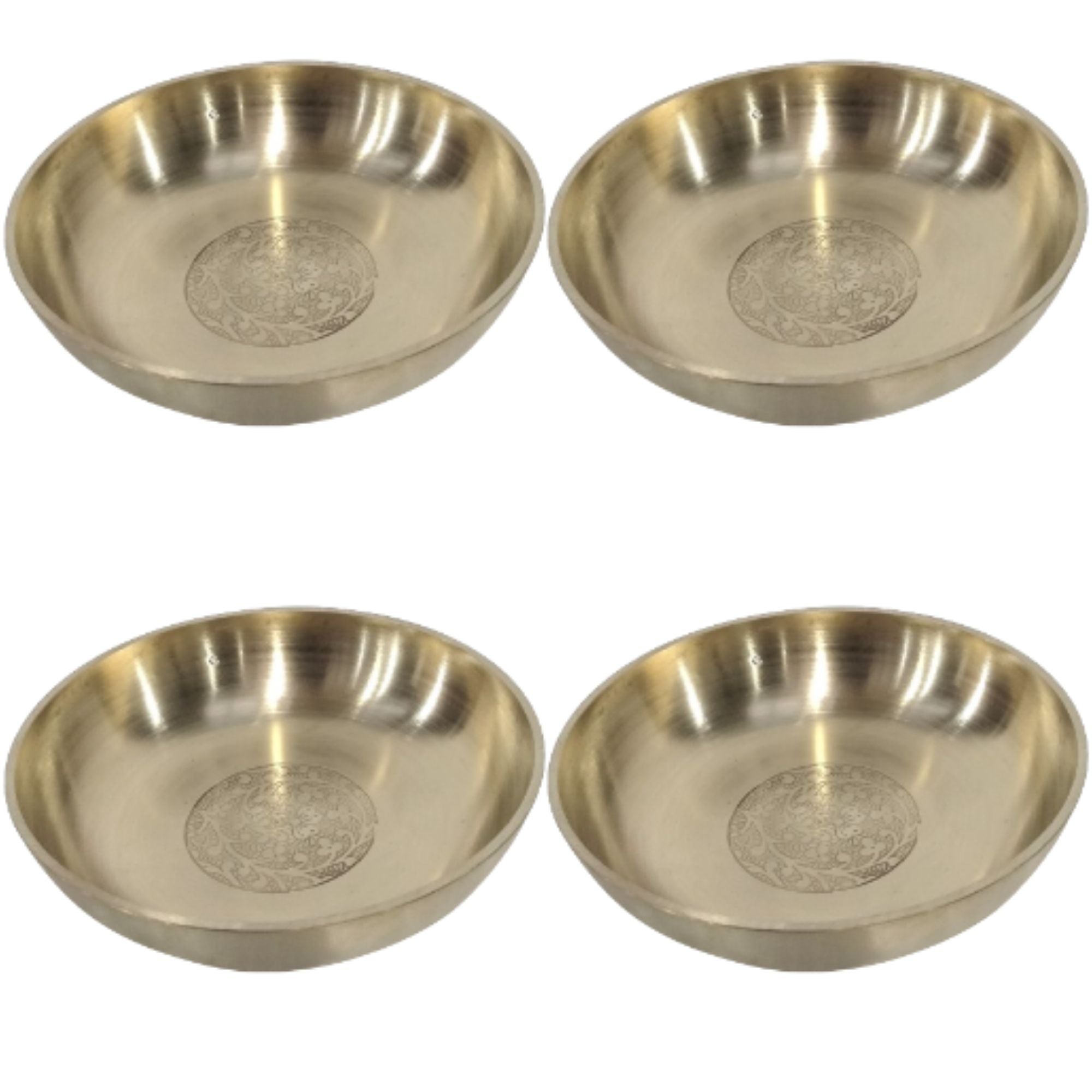 Handmade Pure Brass Rice Plate With Matt Embossed Design, Serveware, Dinnerware