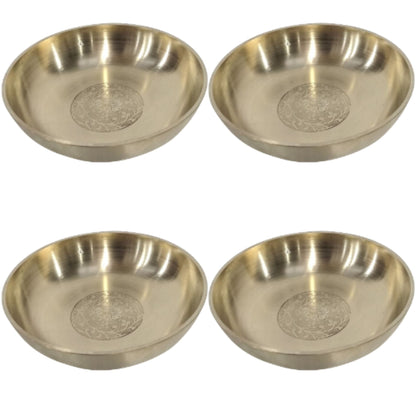 Handmade Pure Brass Rice Plate With Matt Embossed Design, Serveware, Dinnerware