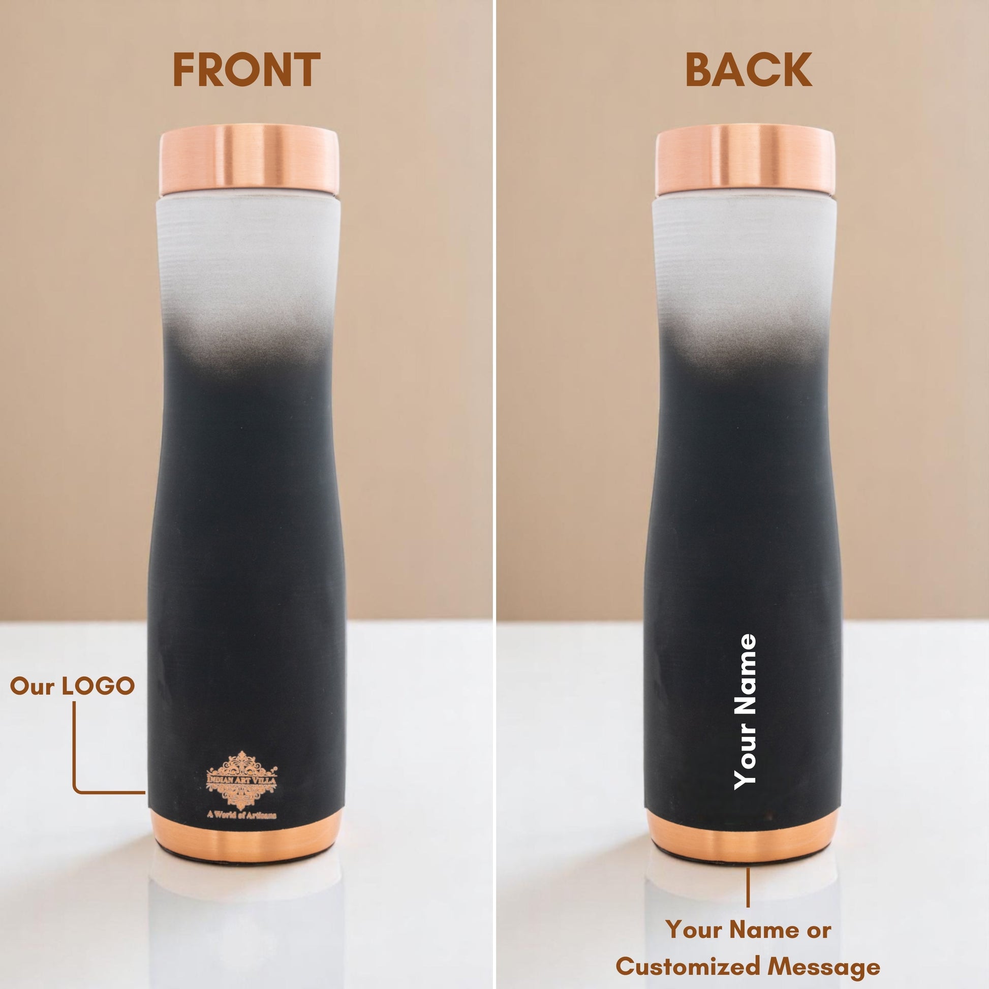 Personalized Copper Ombre Silk Finish Water Bottle