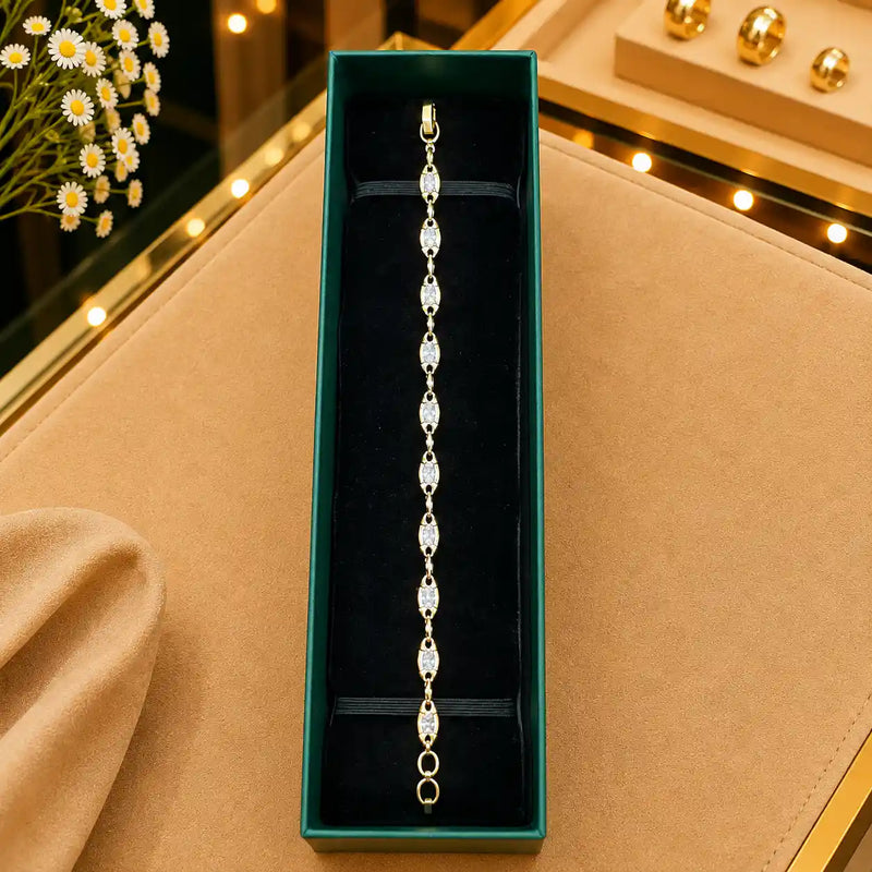 White CZ Tennis Bracelet for Women | Heart, Pear & Round Cut Stones